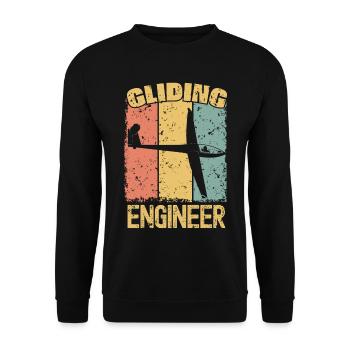 Ingénieur de vol à voile rétro - Sweat-shirt Unisexe - noir - Devant - Alina (178cm) & Michal (187cm)