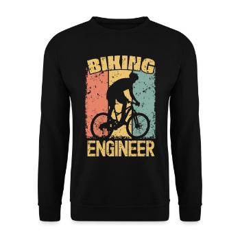 Biking Engineer retro - Unisex Sweatshirt - black - Front - Alina (178cm) & Michal (187cm)