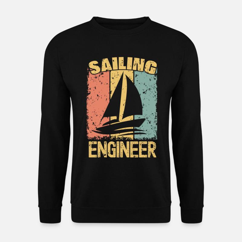 Sailing Engineer retro - Unisex Sweatshirt - black