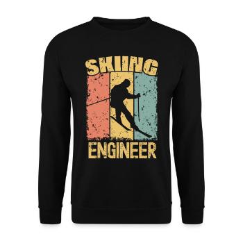 Ingénieur ski rétro - Sweat-shirt Unisexe - noir - Devant - Alina (178cm) & Michal (187cm)