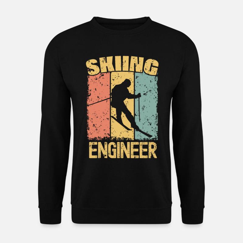 Skiing Engineer retro - Unisex Sweatshirt - black