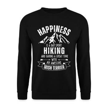 Hiking and Irish Terrier lover - Unisex Sweatshirt - black - Front - Alina (178cm) & Michal (187cm)
