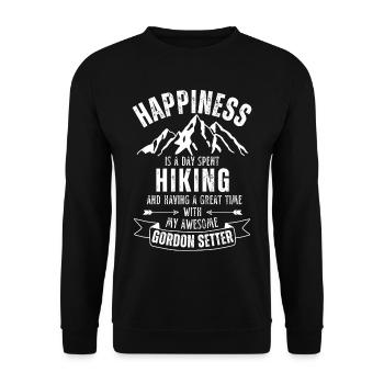 Hiking and Gordon Setter lover - Unisex Sweatshirt - black - Front - Alina (178cm) & Michal (187cm)