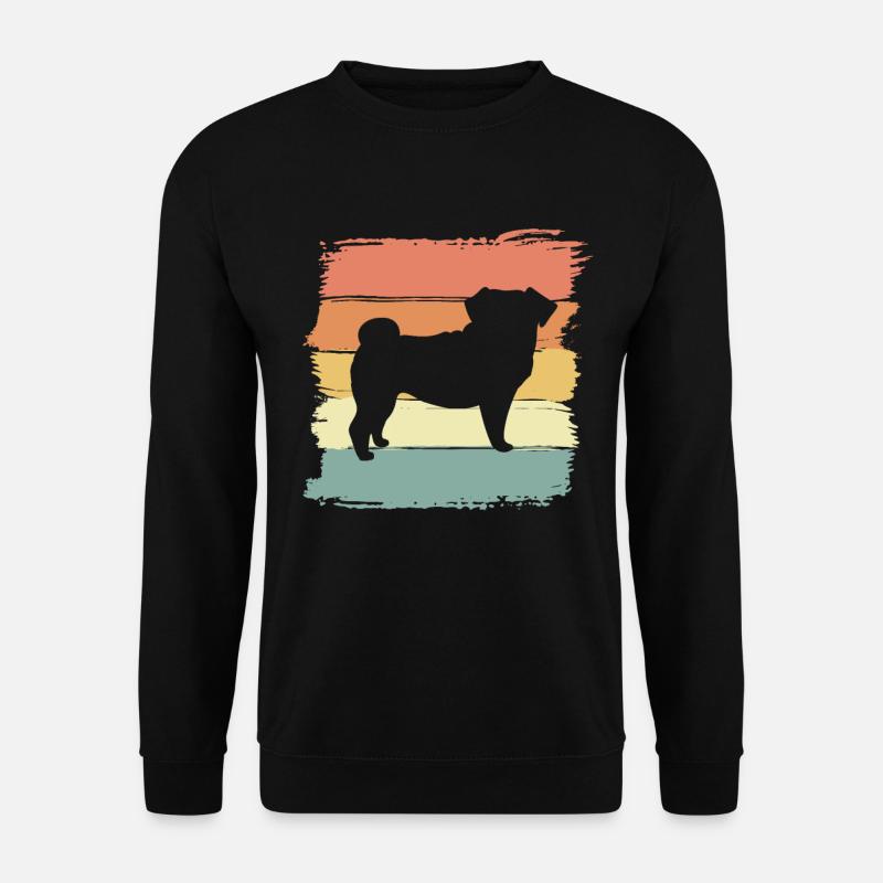 Mops retro - Unisex Pullover - Schwarz