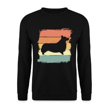 Corgi rétro - Sweat-shirt Unisexe - noir - Devant - Alina (178cm) & Michal (187cm)