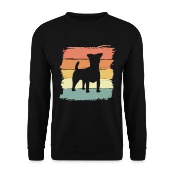 Russel-Terrier Retro - Unisex Pullover - Schwarz - Vorne - Alina (178cm) & Michal (187cm)