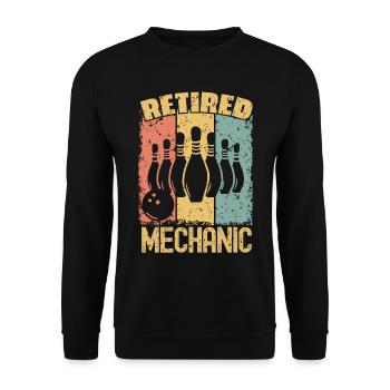 Bowling-Mechaniker im Ruhestand - Unisex Pullover - Schwarz - Vorne - Alina (178cm) & Michal (187cm)