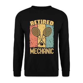 Tennis retired mechanic - Unisex Sweatshirt - black - Front - Alina (178cm) & Michal (187cm)