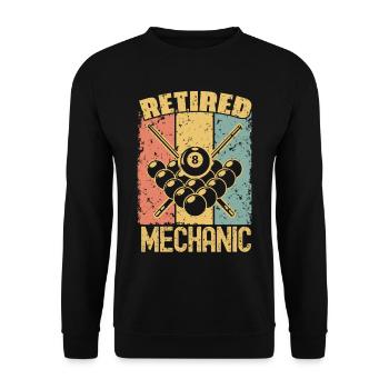 Billard pensionierter Mechaniker - Unisex Pullover - Schwarz - Vorne - Alina (178cm) & Michal (187cm)