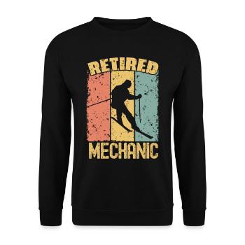 Skiing retired mechanic - Unisex Sweatshirt - black - Front - Alina (178cm) & Michal (187cm)