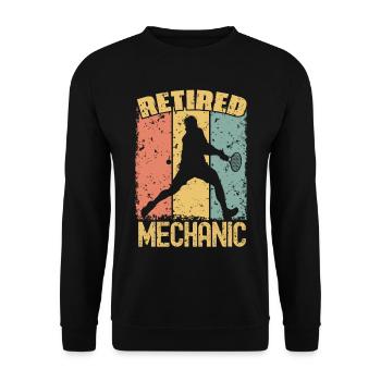 Tennis retired mechanic - Unisex Sweatshirt - black - Front - Alina (178cm) & Michal (187cm)