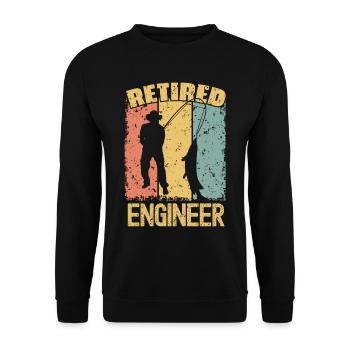 Fishing retired engineer - Unisex Sweatshirt - black - Front - Alina (178cm) & Michal (187cm)
