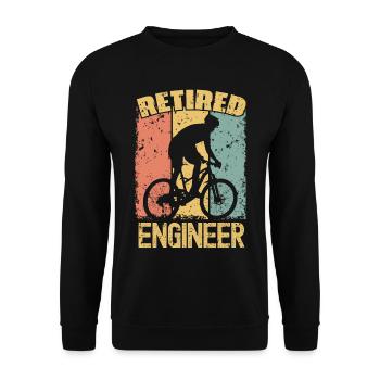 Biking retired engineer - Unisex Sweatshirt - black - Front - Alina (178cm) & Michal (187cm)