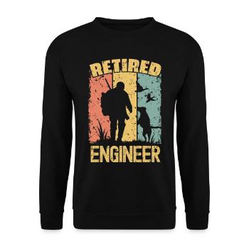 Hunting retired engineer - Unisex Sweatshirt - black - Front - Alina (178cm) & Michal (187cm)
