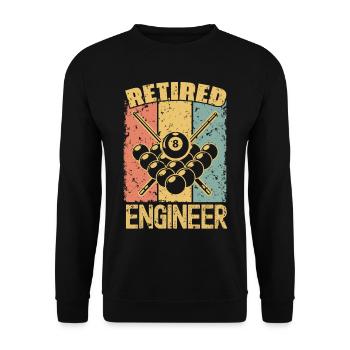 Billiard retired engineer - Unisex Sweatshirt - black - Front - Alina (178cm) & Michal (187cm)