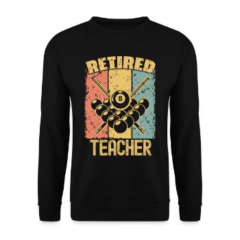 Billard Lehrer im Ruhestand - Unisex Pullover - Schwarz - Vorne - Alina (178cm) & Michal (187cm)
