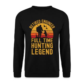 Retired engineer hunting legend - Unisex Sweatshirt - black - Front - Alina (178cm) & Michal (187cm)