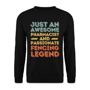 Apotheker Fechtlegende retro - Unisex Pullover - Schwarz - Vorne - Alina (178cm) & Michal (187cm)