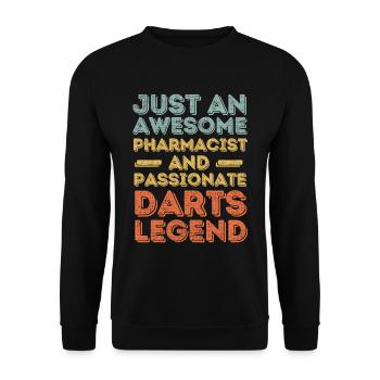 Pharmacist Darts legend retro - Unisex Sweatshirt - black - Front - Alina (178cm) & Michal (187cm)