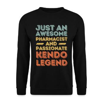 Pharmacist Kendo legend retro - Unisex Sweatshirt - black - Front - Alina (178cm) & Michal (187cm)