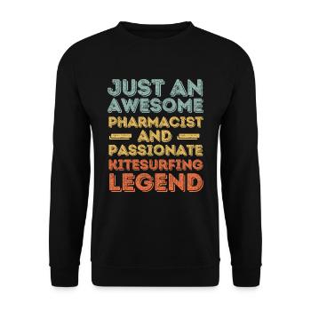 Pharmacien Kitesurf légende rétro - Sweat-shirt Unisexe - noir - Devant - Alina (178cm) & Michal (187cm)