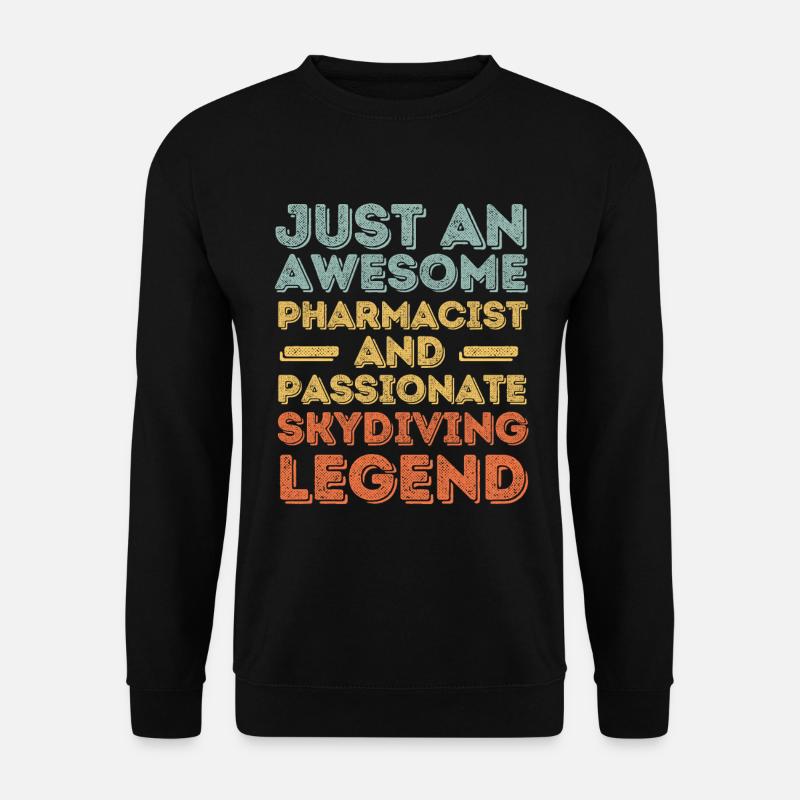 Pharmacist Skydiving legend retro - Unisex Sweatshirt - black