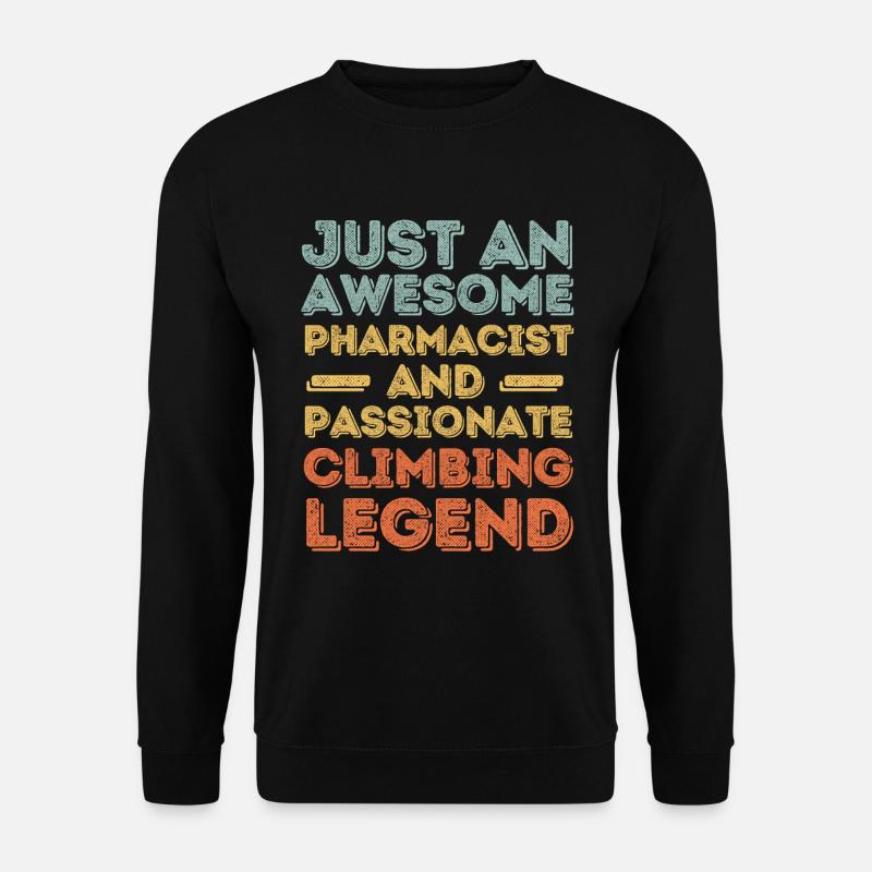 Pharmacist Climbing legend retro - Unisex Sweatshirt - black
