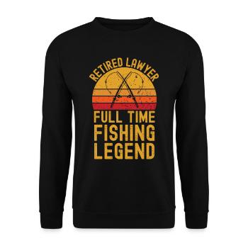 Retired lawyer fishing legend - Unisex Sweatshirt - black - Front - Alina (178cm) & Michal (187cm)