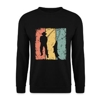 Fishing retro - Unisex Sweatshirt - black - Front - Alina (178cm) & Michal (187cm)