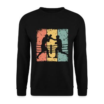 Boxe rétro - Sweat-shirt Unisexe - noir - Devant - Alina (178cm) & Michal (187cm)