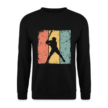 Baseball-Retro - Unisex Pullover - Schwarz - Vorne - Alina (178cm) & Michal (187cm)