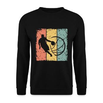 Basketball retro - Unisex Pullover - Schwarz - Vorne - Alina (178cm) & Michal (187cm)