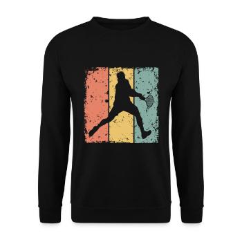 Tennis rétro - Sweat-shirt Unisexe - noir - Devant - Alina (178cm) & Michal (187cm)