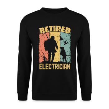 Hunting retired electrician - Unisex Sweatshirt - black - Front - Alina (178cm) & Michal (187cm)