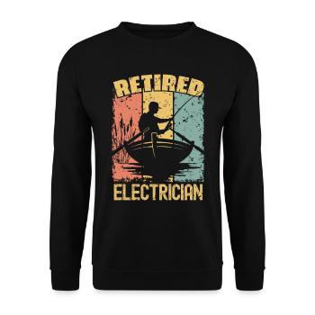 Fishing retired electrician - Unisex Sweatshirt - black - Front - Alina (178cm) & Michal (187cm)