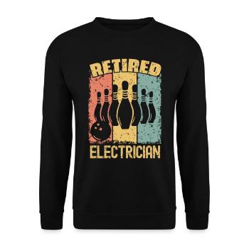 Bowling-Elektriker im Ruhestand - Unisex Pullover - Schwarz - Vorne - Alina (178cm) & Michal (187cm)