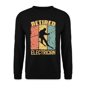 Skiing retired electrician - Unisex Sweatshirt - black - Front - Alina (178cm) & Michal (187cm)