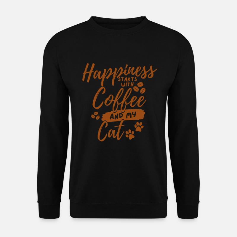 Kaffee Katze Liebhaber - Unisex Pullover - Schwarz