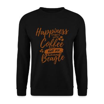 Coffee Beagle lover - Unisex Sweatshirt - black - Front - Alina (178cm) & Michal (187cm)