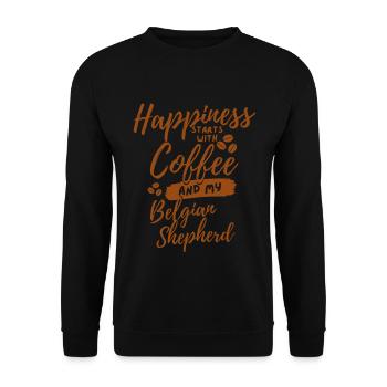 Coffee Belgian-shepherd lover - Unisex Sweatshirt - black - Front - Alina (178cm) & Michal (187cm)