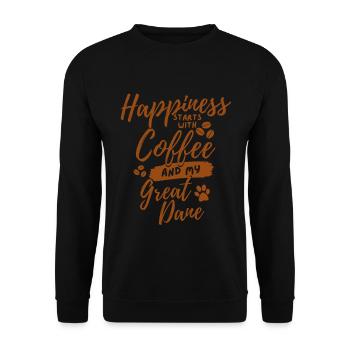 Café Amoureux des grand-danois - Sweat-shirt Unisexe - noir - Devant - Alina (178cm) & Michal (187cm)