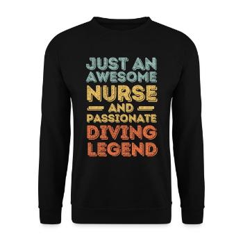Infirmière Légende de plongée rétro - Sweat-shirt Unisexe - noir - Devant - Alina (178cm) & Michal (187cm)