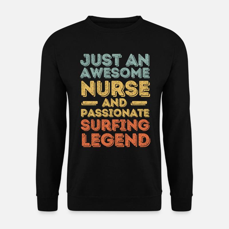 Nurse Surfing legend retro - Unisex Sweatshirt - black