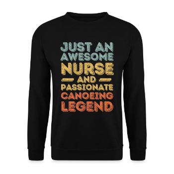 Nurse Canoeing legend retro - Unisex Sweatshirt - black - Front - Alina (178cm) & Michal (187cm)