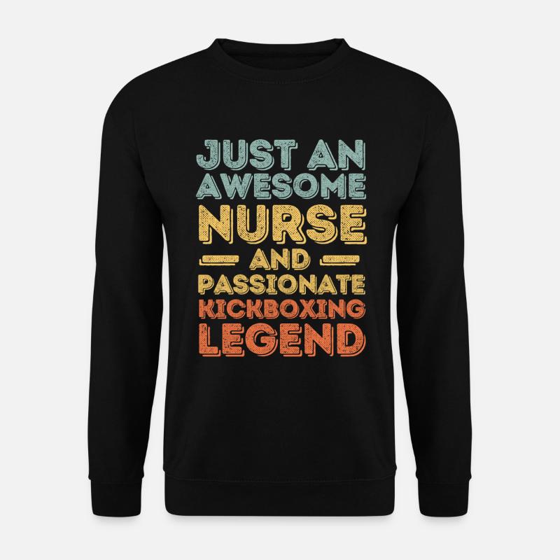 Krankenschwester Kickbox-Legende retro - Unisex Pullover - Schwarz