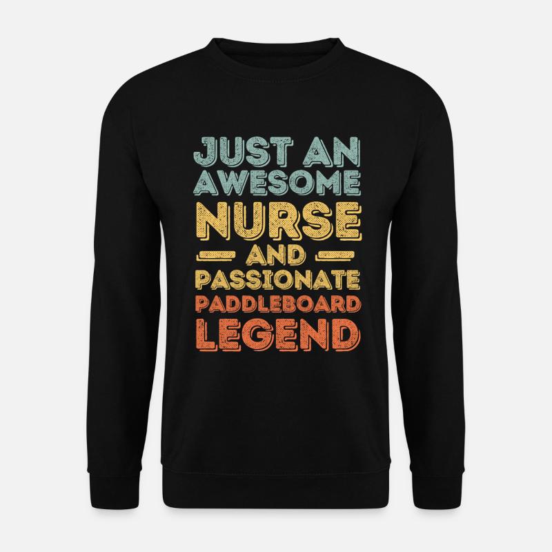 Nurse Paddleboard legend retro - Unisex Sweatshirt - black