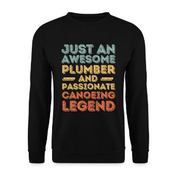 Plumber Canoeing legend retro - Unisex Sweatshirt - black - Front - Alina (178cm) & Michal (187cm)