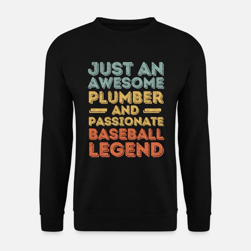 Plumber Baseball legend retro - Unisex Sweatshirt - black