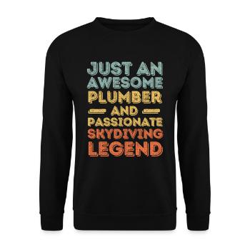 Plombier Parachutisme légende rétro - Sweat-shirt Unisexe - noir - Devant - Alina (178cm) & Michal (187cm)