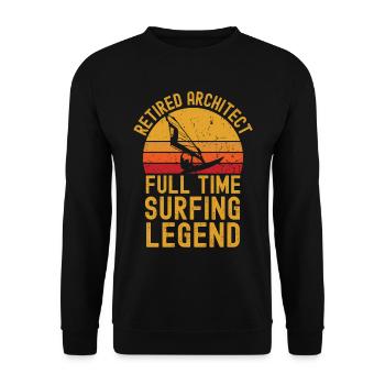 Retired architect windsurfing legend - Unisex Sweatshirt - black - Front - Alina (178cm) & Michal (187cm)